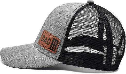 Dad Hat 2025, Gifts for New Dads, Leather Patch Adjustable Daddy Trucker Caps for Father's Day Birthday Gift in Saudi Arabia