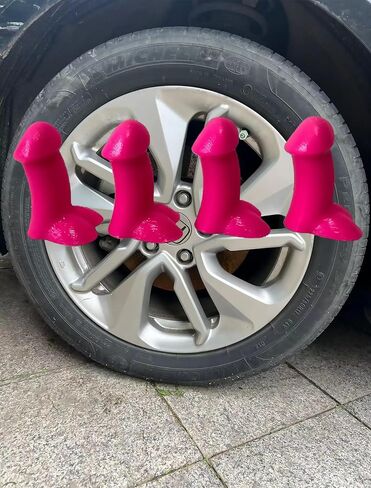 4 PCS Prank Tire Valve Stem Caps Funny Airtight Dust Proof Covers Anti-Rust Valve Stem Cover, Car Wheel Tire Exterior Accessories for Cars, SUV, Bike, Trucks, Motorcycles (Pink) in Kuwait