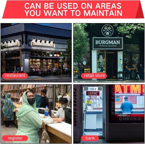 ياوكوم قطعتان من حزام الحزام القابل للسحب على الحائط وحزام تحذير بطول 10 أقدام مع علبة سوداء حواجز التحكم في الحشود لفواصل خط التحكم في الحشود في الداخل والخارج (حزام أحمر) in Kuwait