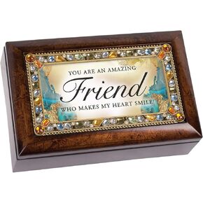 Cottage Garden You are an Amazing Friend Amber Jewelry Petite Music Box Plays That's What Friends are for
