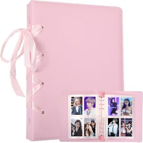 A5 Ballerina KPOP Photocard Binder-6 Ring Kpop Photo Card Binder مع 20 Pack 4-Poock Card Pages ، Pu Leather Kpop Collect