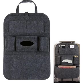 Seat Back Protector Waterproof Multiple Pockets Felt Protector for Seat Back Car Back Seat Organiser, Kick Mat Protection Multifunctional Protective Seat Back Organizer
