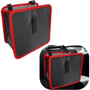 Car Backseat Organizer, Waterproof Oxford Cloth Auto Hanging Trash Can with Large Capacity, Foldable Vehicle Organizer Hanging Leak-Proof Storage Bag, Car Accessories (Red)
