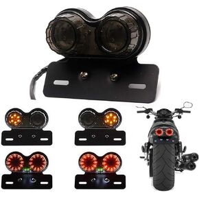 Yibo 40W دراجة نارية Tail Light متكاملة فرامل مصباح تشغيل وانعكاس الإشارة مع قوس لوحة ترخيص لدراجة نارية Harly Street Bike Cruiser Chopper