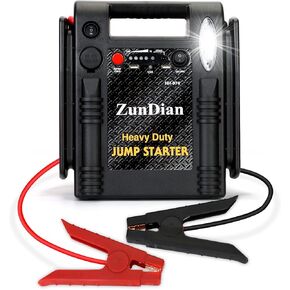ZD-974 Jump Starter 12V/24V, 2500 Peak Battery Jump Box Heavy Duty Car Jumper Starter Pack for Truck Vehicles Tractor Excavato, Built-in USB/DC Power Outlet, LED Light, Jumper Cable