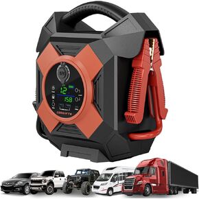 12V Jump Starter 30000A Peak Lithium Battery Starter ، حزمة تعزيز البطارية المحمولة وكابلات الطائر ، مصدر طاقة في الهواء الطلق لمحركات البنزين والديزل (حتى 30 لترًا) (30000A)