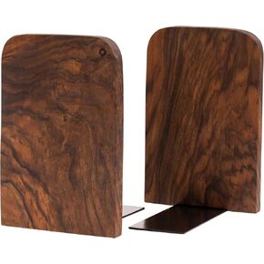 TILISMA Wooden Bookends for Shelves | Walnut Book Stopper for Bookshelves | Modern Wood Bookends for Shelf | Small Book Ends to Hold Firmly | Unique Transportable Separator for Bookshelves (Pair)