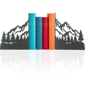 ديكور الجبال صورة ظلية معدنية ، تصميم المناظر الطبيعية ، نهاية كتاب الغابة ، نهاية كتاب ماونتن فيو ، مراهنات ، محفوظات المناظر الطبيعية ، حامل كتاب غابات الصور الظلية ، الشجرة.