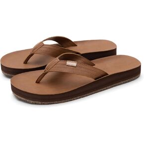 Feelgoodz Men's Zensole Kinderz Water-resistant Vegan Leather/Natural Rubber Flip Flops