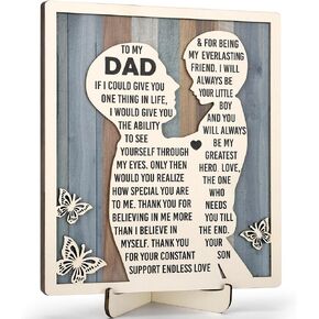 Grandpa Gifts, Fathers Day Birthday Gifts for Grandpa from Granddaughter, Thanksgiving Gifts for Great Grandpa Grandfather, Best Grandpa Ever Desk Decorative Plaque Decor Sign