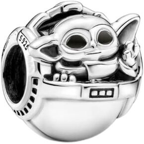 Grogu & Crib Yoda Charm 925 STERLING SIVAR