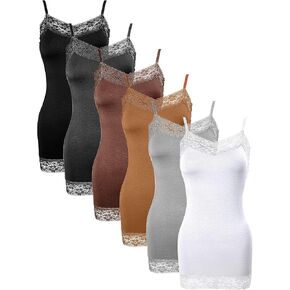 Bencailor 6 PCS قمم دبابات طويلة للسيدات ، قمم تجريب طويلة القويسول لمكافحة الحزام المعكرني القابل للتعديل