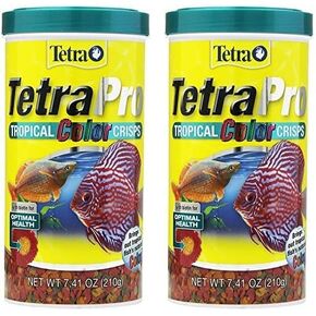 TetraPro Tropical Color Crisps, Floating Fish Food With Natural Color Enhancers, Tropical Fish Food, 7.41 Ounces