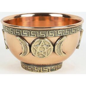 المرسلون الهنديان 2 أجهزة كمبيوتر من Triple Moon Pentagram Bowl للتقديم أو العرض أو التلطيخ أو ديكور التأمل السحر (3 بوصات ، 2 ، العد)