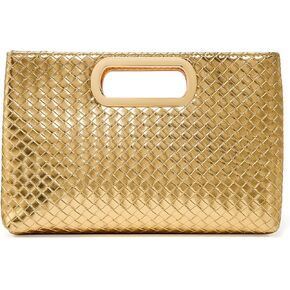 Women's Woven Evening Bag Casual Leather Shoulder Handbag Fashion Clutch Purse