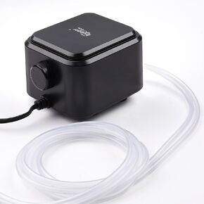 hygger Small Quietest Aquarium Air Pump, Adjustable Oxygen Pump 2 Air Outlets Ultra Silent Powerful Aerator Pump 160GPH 5W