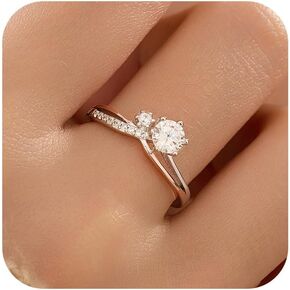 925 Sterling Silver Shiny CZ Interweave Ring for Women Luxury Twisted Cubic Zirconia Promise Rings CZ Diamond Multi Row Band Ring for Her Eternity Engagement Wedding Jewelry Graduation Gift Size 6-9
