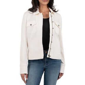 KUT from the Kloth Women's Amanda Boxy Jacket Front Flap Welt Pockets