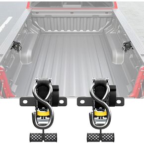 2PCS Retractable Tie Down Straps Compatible with Pickup Truck Universal Retractable Ratchet Straps Replacement for Universal Pickup Truck Accessories (Can Only Be Used with SZYANG Rails)