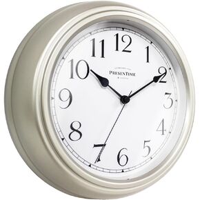 Presentime & Co Chic Home Collection 10" Molly Clock, Silent No Ticking, Blue Color. Modern Decorative Wall Clock for Kitchen, Kid's Room, Bathroom, Bedroom, and Office