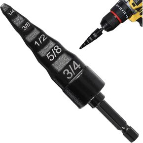 تخليص Swaging Swage Tube Expander أداة إصلاح HVAC تركيبات الخسارة المنخفضة أداة التقييد 5 في 1 مكيف الهواء نحاس أنابيب النحاس مع 1/4 ، 3/8 ، 1/2 ، 5/8 ، 3/4 بت لإصلاح مكيف الهواء