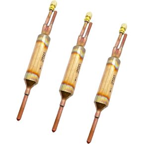 3 PCS Filter Drier Liquid Line مع صمام الشحن ، 25GR 1/4 × 1/4