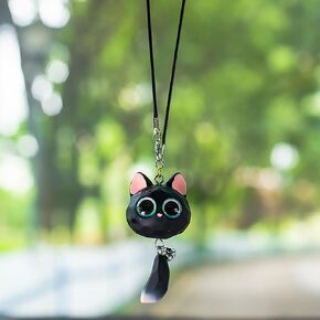 Lovely Swinging Kitten Car Pendant,Cute Kitten Car Rearview Mirror Hanging Ornament Auto Interior Home Decoration Accessories Birthday Gift for Family Friends Birthday Gift for Family Friends,White
