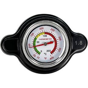 High Pressure Radiator Cap with Temperature Gauge Compatible with Honda Kawasaki Suzuki Yamaha Husqvarna Dirt Bike KTM,Polaris Ranger Motorcycle ATV Models 1.8 Bar Radiator Cap 25.6psi