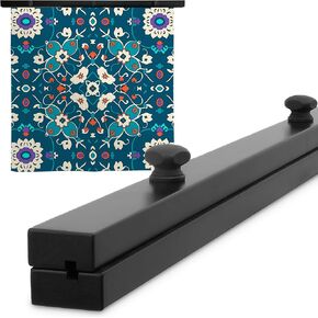 Quilt Hanger for Wall Display - Black Maple Wood Textile Hanger, for 48 Inch Tapestry, Quilt and Rugs Rack, Heavy Duty & Elegant Wall Decor
