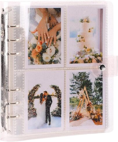 Polaroid Photo Album with 200 Pockets, Shiny Photocard Binder, Purple Memory Book, PVC Cover Portable Small Album for 200 2 ×3 Photos Suitable for Baby Wedding Travel, 1 PACK in Kuwait