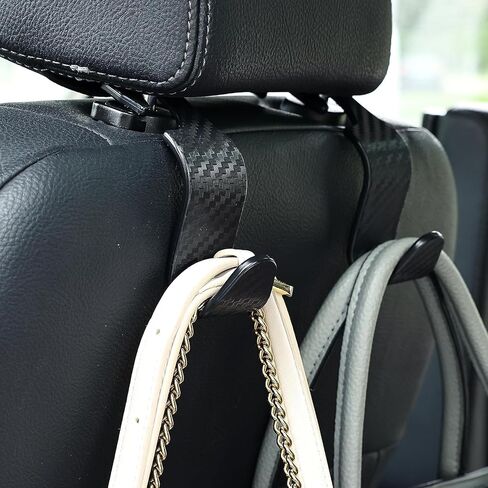 KOOPAO Car Seat Headrest Hook, 4 Pack Universal Car Storage Headrest Hanger Holder Hooks, Vehicle Strong and Durable Backseat Hanger for Handbag Purse Coat and Grocery Bag in Saudi Arabia