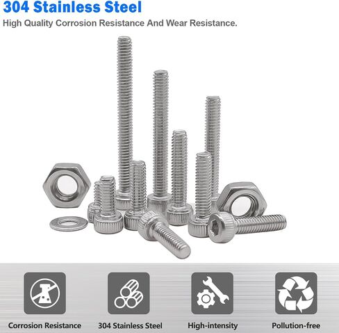 mxuteuk 480PCS M2.5 Screw Assortment Set,M2.5 x 4/6/8/10/12/16/20/25mm Hex Socket Head Cap Screws Bolts Nuts Kit,304 Stainless Steel Assorted Screws with Hex Wrench G035-M2.5 in Saudi Arabia