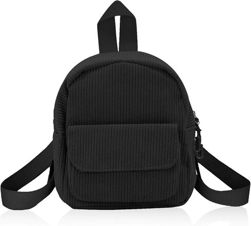 Small Backpack, Corduroy Backpack Purse for Women and Girls, Mini Backpacks for Travel, Shopping, Walking (black.) in Saudi Arabia