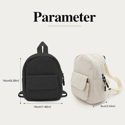 Small Backpack, Corduroy Backpack Purse for Women and Girls, Mini Backpacks for Travel, Shopping, Walking (black.) in Saudi Arabia