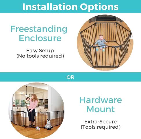 Toddleroo by North States 2 Panel Extension for 3 in 1 Arched Décor Metal Superyard: Adds up to 48" for an Extra Wide Baby gate or Play Yard (48" Width, Matte Bronze) in Kuwait