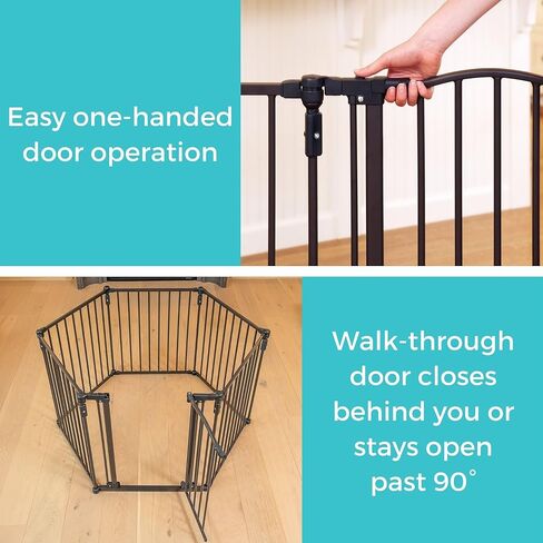 Toddleroo by North States 2 Panel Extension for 3 in 1 Arched Décor Metal Superyard: Adds up to 48" for an Extra Wide Baby gate or Play Yard (48" Width, Matte Bronze) in Kuwait