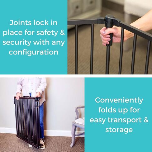 Toddleroo by North States 2 Panel Extension for 3 in 1 Arched Décor Metal Superyard: Adds up to 48" for an Extra Wide Baby gate or Play Yard (48" Width, Matte Bronze) in Kuwait