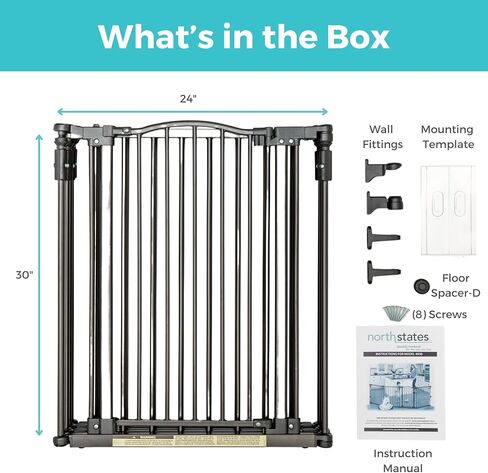 Toddleroo by North States 2 Panel Extension for 3 in 1 Arched Décor Metal Superyard: Adds up to 48" for an Extra Wide Baby gate or Play Yard (48" Width, Matte Bronze) in Kuwait