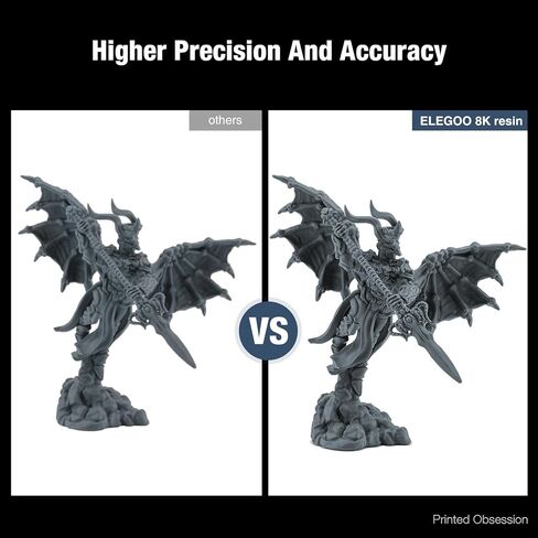 اليغو راتنج طابعة ثلاثي الابعاد قابل للغسل في الماء، راتنج سريع 405 نانومتر LCD معالجة بالاشعة فوق البنفسجية من الراتنج لطابعات LCD ثلاثية الابعاد، رمادي 1000 غرام in Kuwait