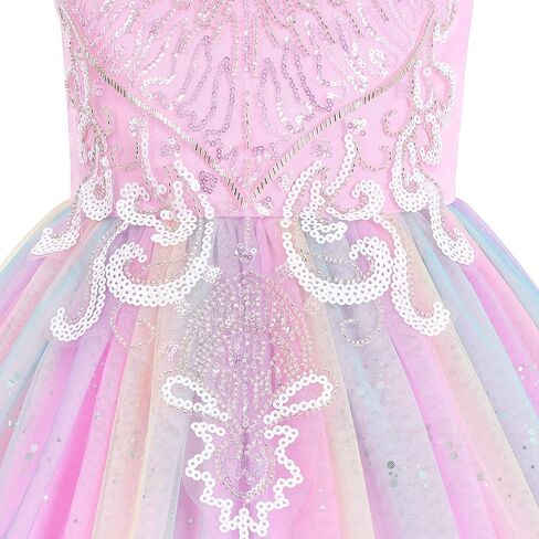 Girls' Sleeveless Party Dress with Pearl Necklace - for Birthday, Flower Girl, Wedding and Special Occasion Party in Kuwait