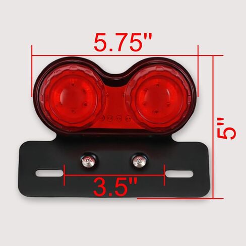 Vintage Motorcycle LED Tail Light Brake Turn Signals Rear Light Integrated with Driving Lamp License Plate Holder for Street Bike Cruiser Chopper Bobber(Red Lens) in Saudi Arabia