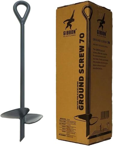 جيباتي سلاكلاينز للجنسين نقطة تثبيت أرضي برغي ، مرساة الأرض ، الطول: 70 سم ، العرض (اللوحة): 20 سم ، بطانة مائلة بدون أشجار ، أسود ، 7 رطل in Kuwait