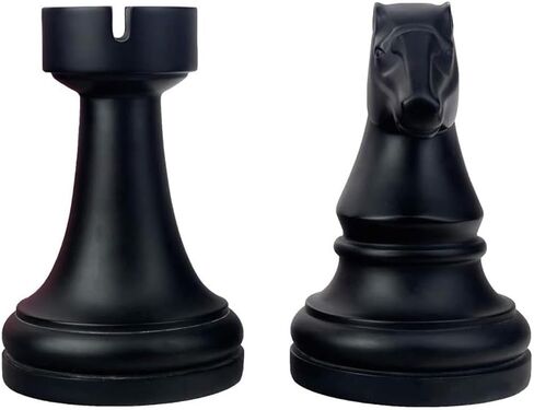 Chess Bookends, Office Decorative Bookends for Shelves, Heavy Bookends Book Stoppers Book Holders for Desk Decoration, 7x7x4 inches, Black,1Pair/2Piece in Saudi Arabia