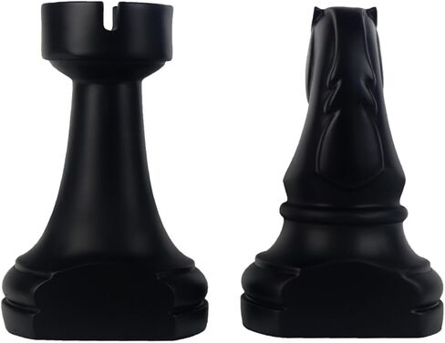 Chess Bookends, Office Decorative Bookends for Shelves, Heavy Bookends Book Stoppers Book Holders for Desk Decoration, 7x7x4 inches, Black,1Pair/2Piece in Saudi Arabia