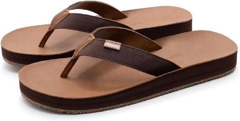 Feelgoodz Men's Zensole Kinderz Water-resistant Vegan Leather/Natural Rubber Flip Flops in Kuwait