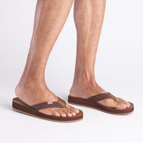 Feelgoodz Men's Zensole Kinderz Water-resistant Vegan Leather/Natural Rubber Flip Flops in Kuwait