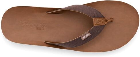 Feelgoodz Men's Zensole Kinderz Water-resistant Vegan Leather/Natural Rubber Flip Flops in Kuwait