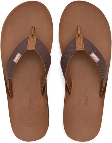 Feelgoodz Men's Zensole Kinderz Water-resistant Vegan Leather/Natural Rubber Flip Flops in Kuwait