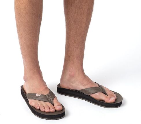 Feelgoodz Men's Zensole Kinderz Water-resistant Vegan Leather/Natural Rubber Flip Flops in Kuwait