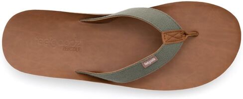 Feelgoodz Men's Zensole Kinderz Water-resistant Vegan Leather/Natural Rubber Flip Flops in Saudi Arabia